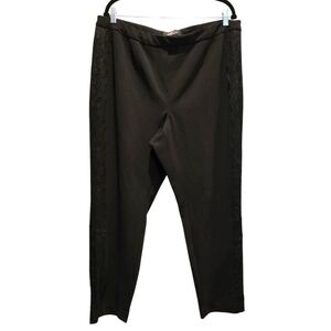 Michel Studio Black Lace Trim Pull On Dress‎ Pants